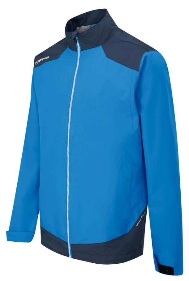 PING AquaDrive Waterproof heren jack, brilliant blue/oxford blue