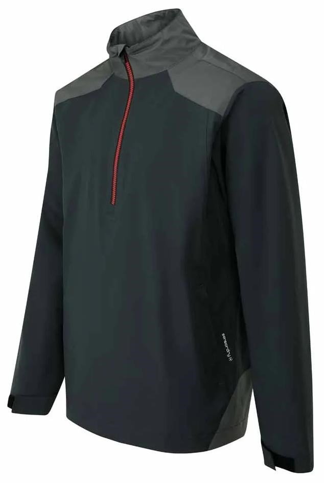 PING AquaDrive Half-Zip heren waterdichte jas, zwart/asphalt