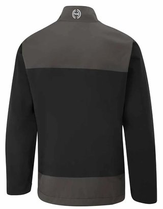 PING AquaDrive Half-Zip heren waterdichte jas, zwart/asphalt