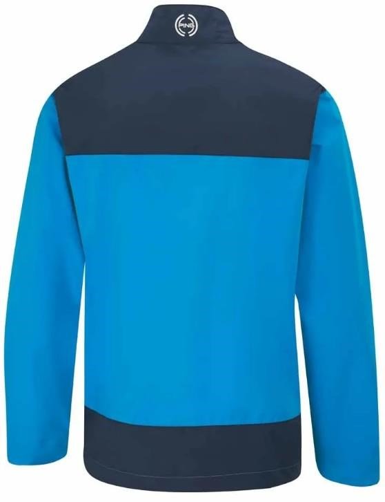 PING AquaDrive Half-Zip heren regenjas, brilliant blue/oxford blue