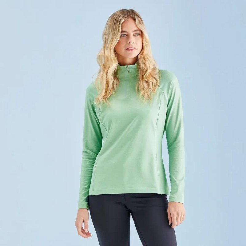 PING Jasmine Printed dames top met lange mouwen, eucalyptus multi