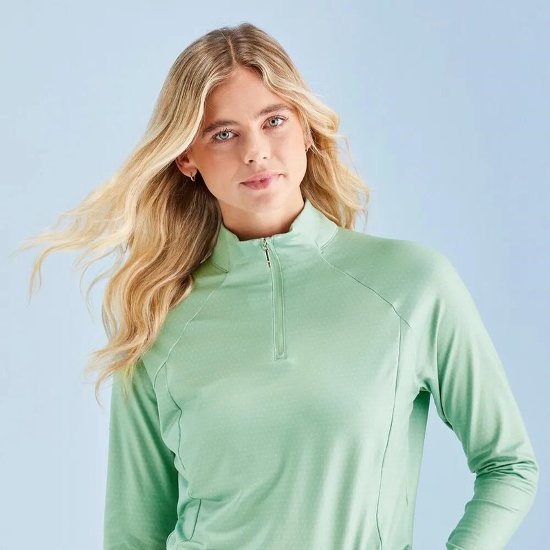 PING Jasmine Printed dames top met lange mouwen, eucalyptus multi