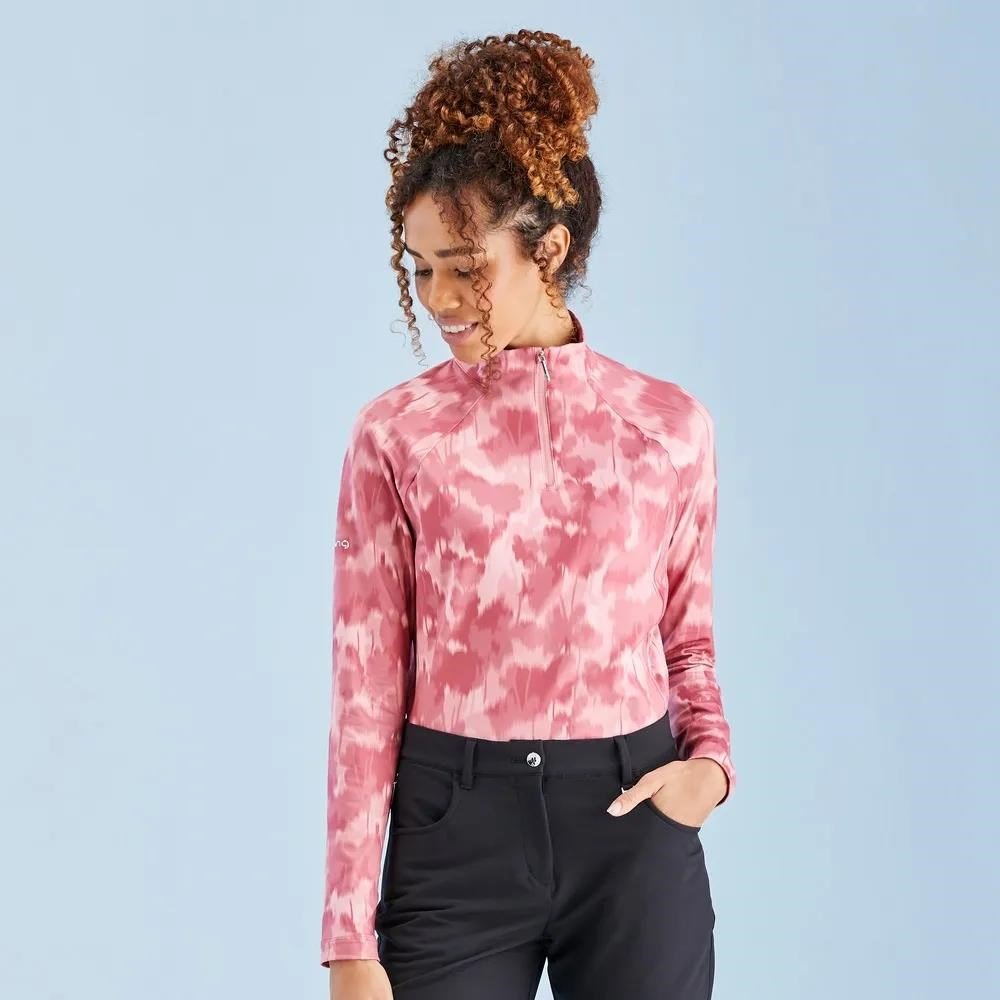 PING Jasmine Printed Long Sleeve dames top, rose multi