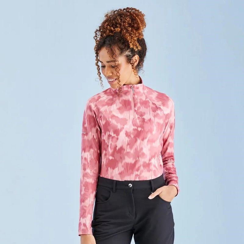 PING Jasmine Printed Long Sleeve dames top, rose multi