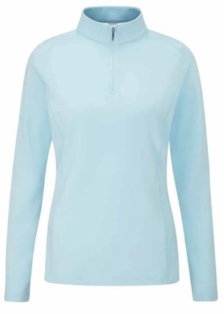 PING Aveline Half Zip dames sweater met lange mouwen, crystal blue