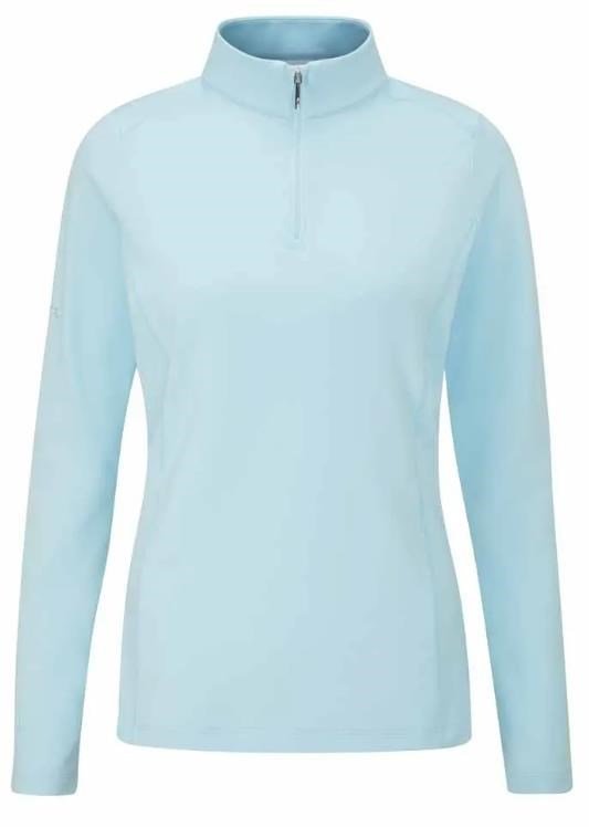 PING Aveline Half Zip dames sweater met lange mouwen, crystal blue