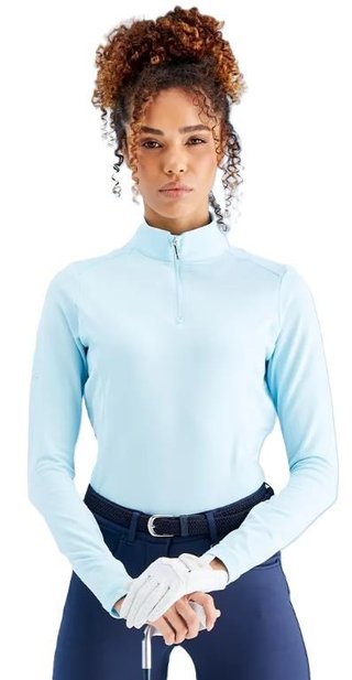 PING Aveline Half Zip dames sweater met lange mouwen, crystal blue