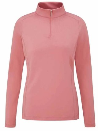 PING Aveline Half Zip dames shirt met lange mouwen, gedempte roze