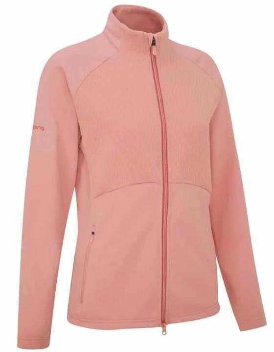 PING Catherine Full Zip Fleece dames sweater, gedempte roze