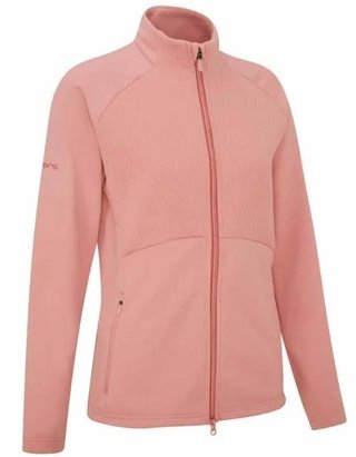 PING Catherine Full Zip Fleece dames sweater, gedempte roze