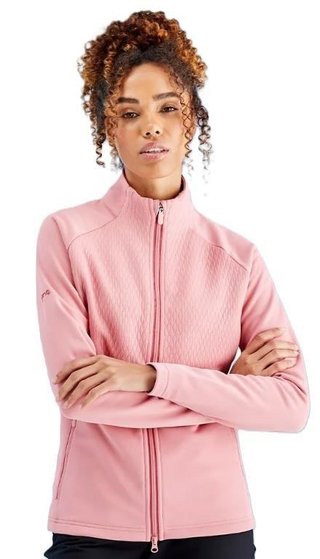 PING Catherine Full Zip Fleece dames sweater, gedempte roze