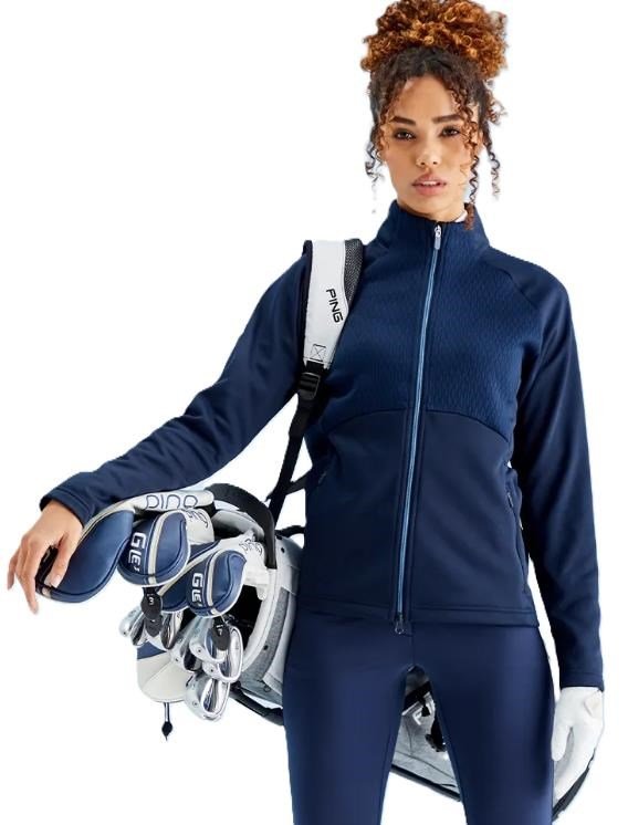 PING Catherine Full Zip Fleece dames sweater, navy
