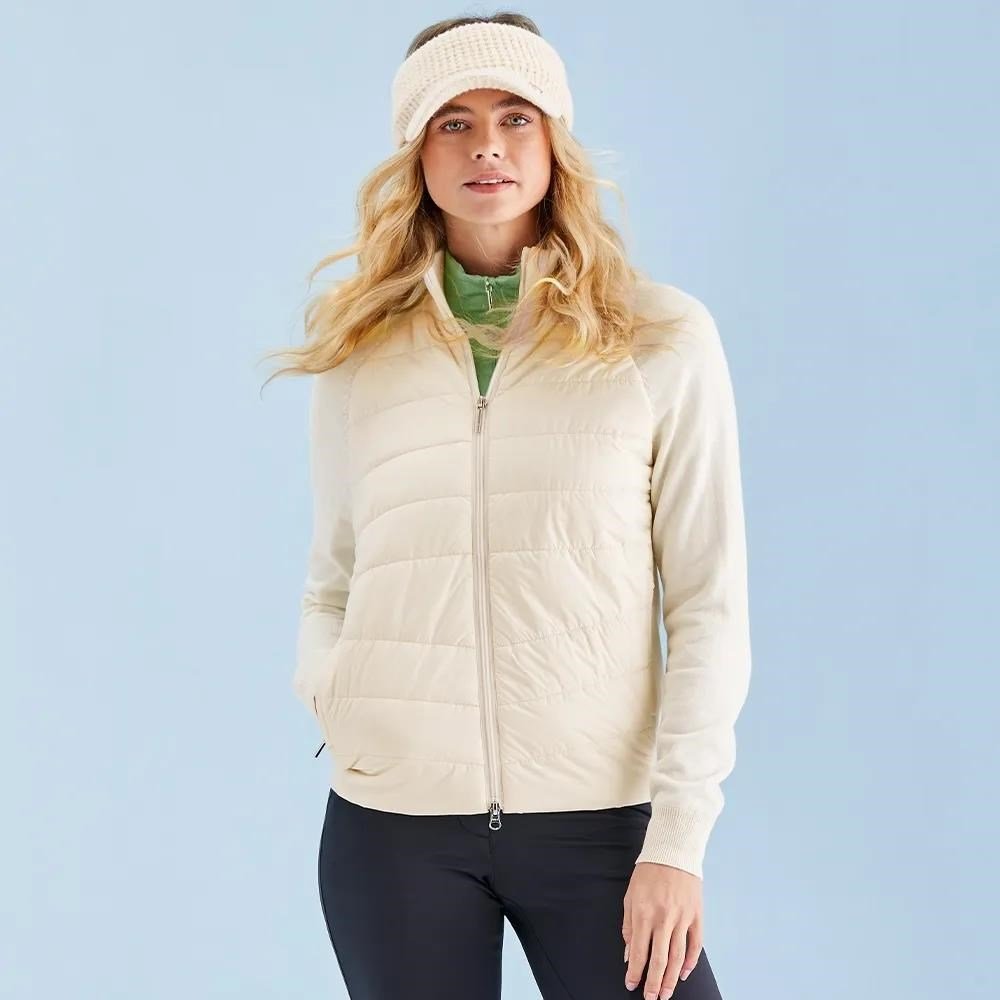 PING Fran Hybrid full-zip dames jack, chalk/egret