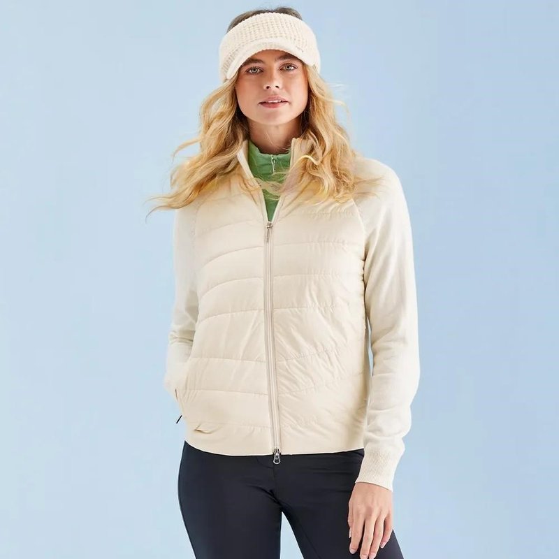 PING Fran Hybrid full-zip dames jack, chalk/egret