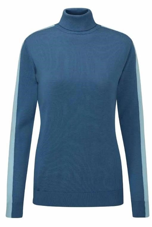 PING Lockett Roll neck dames trui, blue fusion/crystal blue