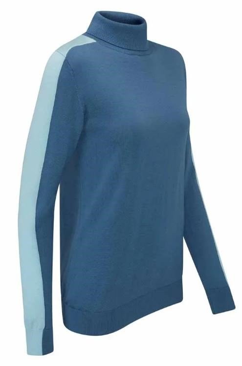 PING Lockett Roll neck dames trui, blue fusion/crystal blue