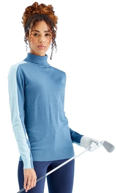 PING Lockett Roll neck dames trui, blue fusion/crystal blue