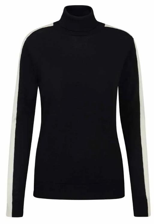 PING Lockett Roll neck dames trui, zwart/chalk