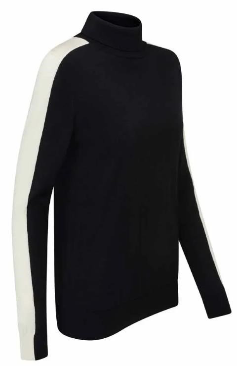 PING Lockett Roll neck dames trui, zwart/chalk