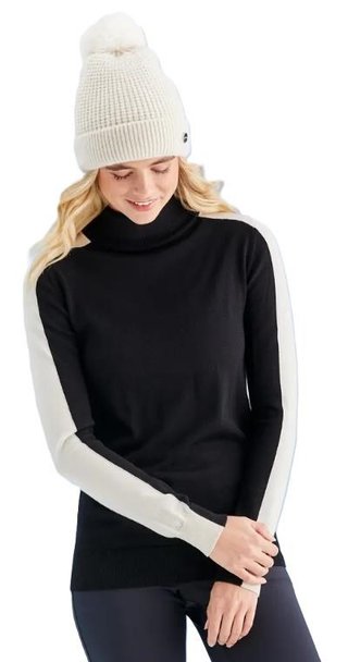 PING Lockett Roll neck dames trui, zwart/chalk