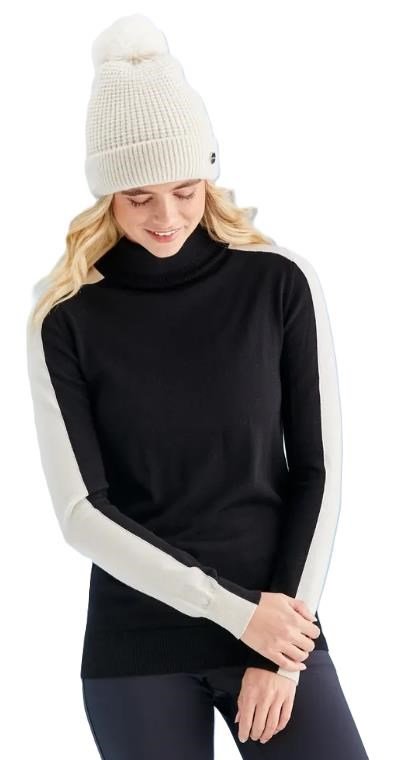 PING Lockett Roll neck dames trui, zwart/chalk