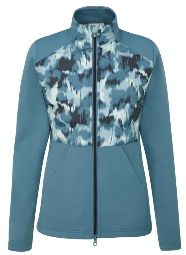 PING Clare Zoned fleece dames jack, blue fusion/navy multi