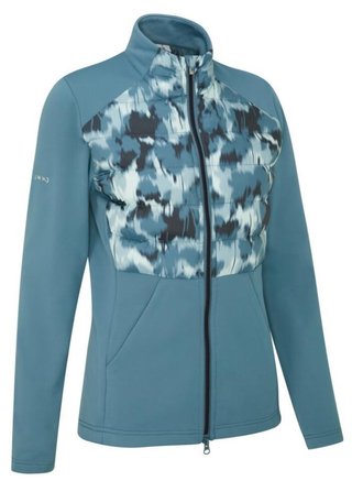 PING Clare Zoned fleece dames jack, blue fusion/navy multi