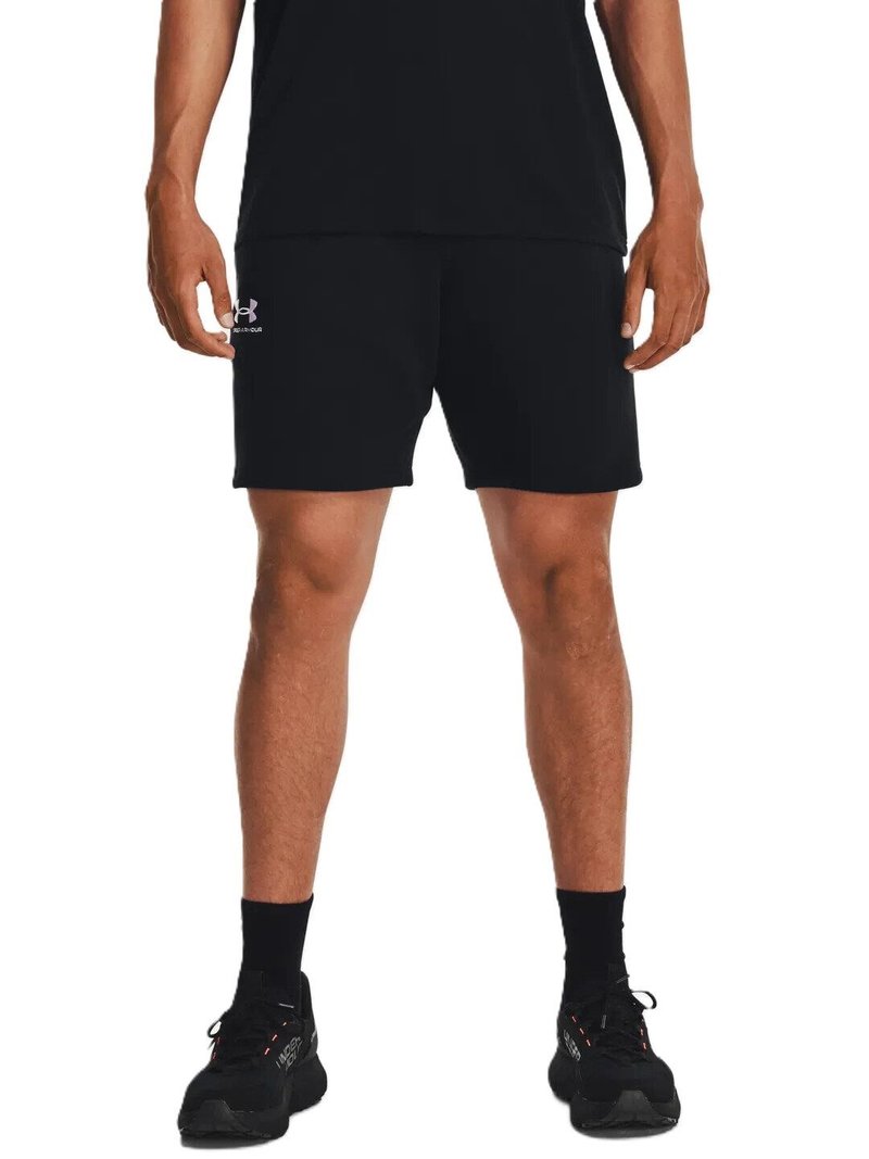 Under Armour Essential Fleece heren shorts, zwart/wit