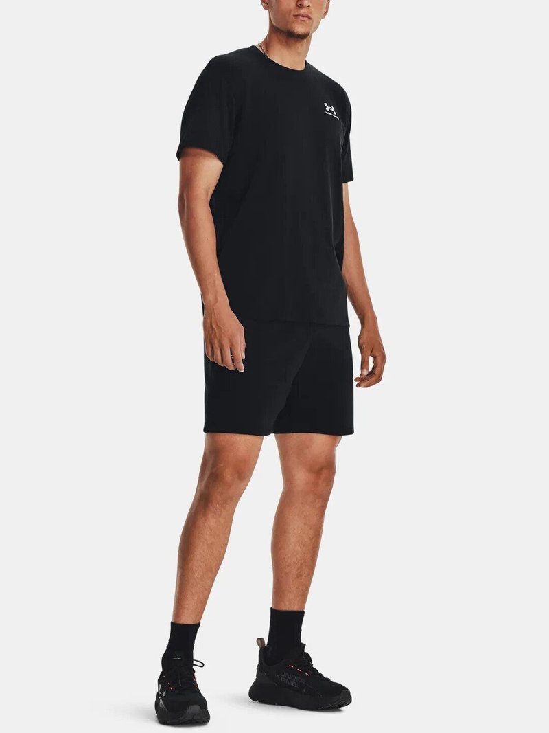 Under Armour Essential Fleece heren shorts, zwart/wit