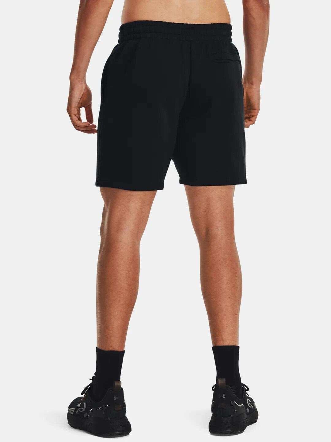 Under Armour Essential Fleece heren shorts, zwart/wit