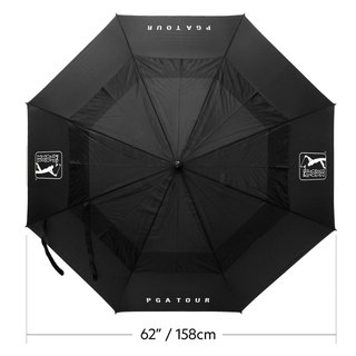 PGA Tour Windproof Double Canopy paraplu 62", zwart
