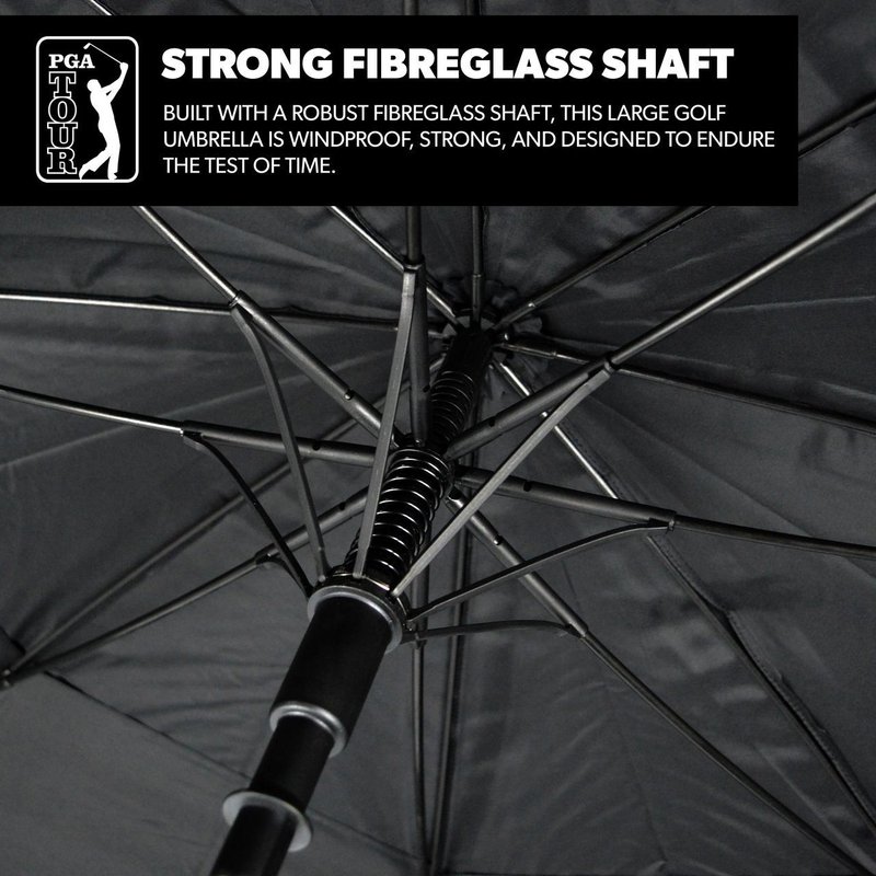 PGA Tour Windproof Double Canopy paraplu 62", zwart