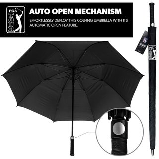 PGA Tour Windproof Double Canopy paraplu 62", zwart