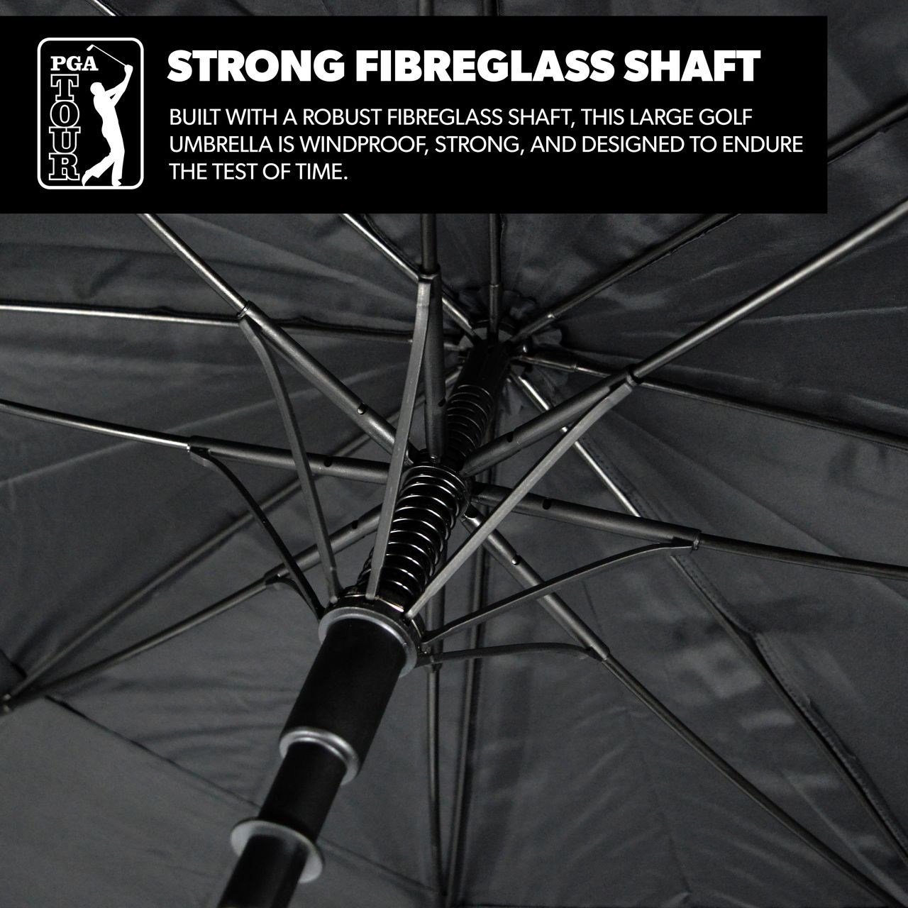 PGA Tour Windproof Double Canopy paraplu 62", zwart