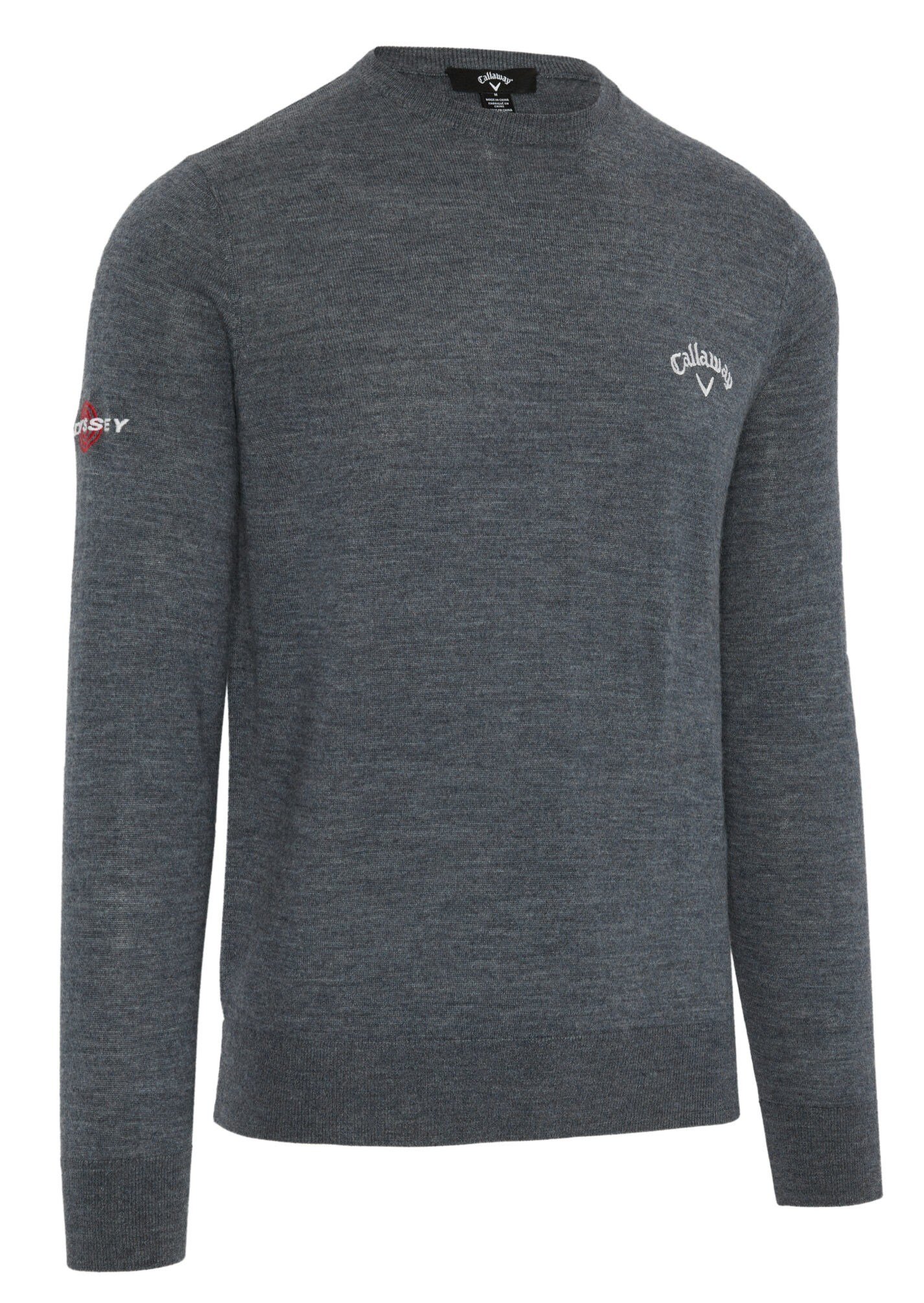 Callaway Crew Neck Merino Mix heren trui, steel heather