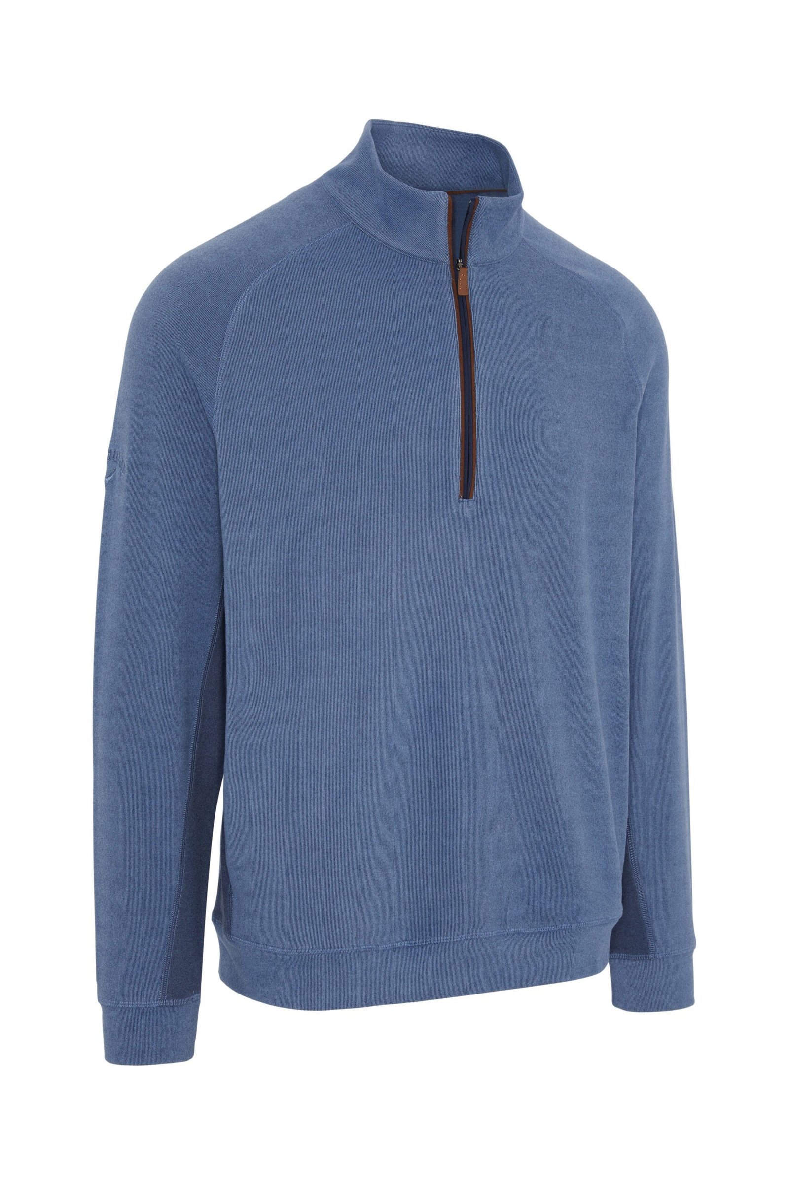 Callaway Brushed Rib 1/4 Zip heren sweater, peacoat heather