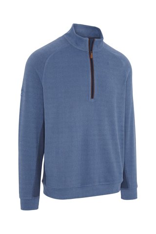Callaway Brushed Rib 1/4 Zip heren sweater, peacoat heather