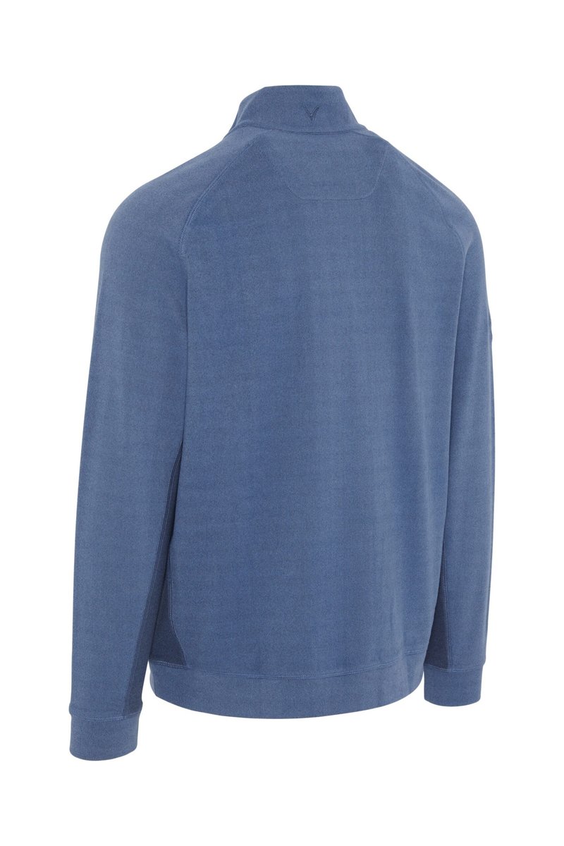 Callaway Brushed Rib 1/4 Zip heren sweater, peacoat heather