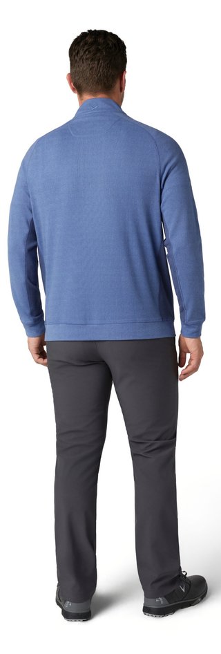 Callaway Brushed Rib 1/4 Zip heren sweater, peacoat heather