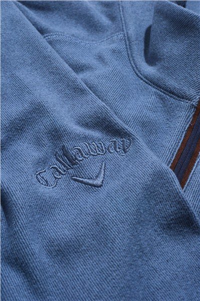 Callaway Brushed Rib 1/4 Zip heren sweater, peacoat heather
