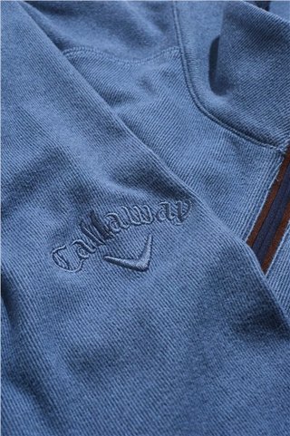 Callaway Brushed Rib 1/4 Zip heren sweater, peacoat heather