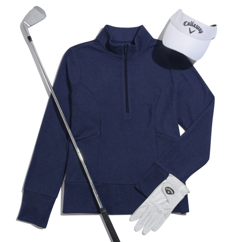 Callaway 1/2 Zip Soft Touch dames sweater, peacoat