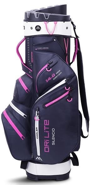 Big Max Dri Lite Silencio 2 Organizer cart bag, steel blue/zilver/fuchsia