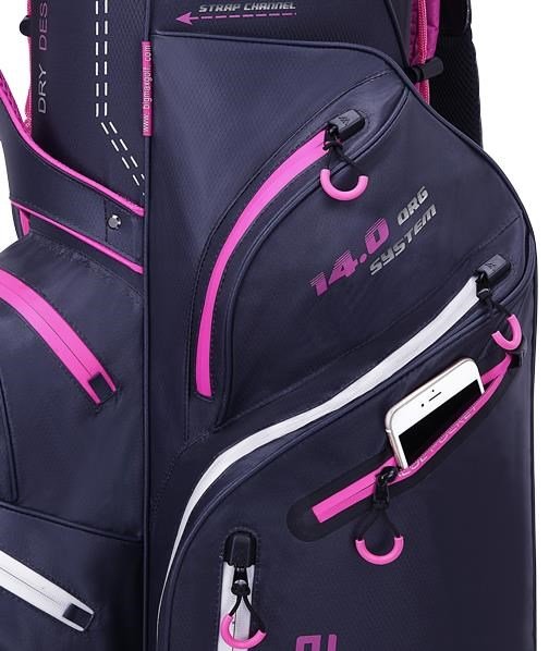 Big Max Dri Lite Silencio 2 Organizer cart bag, steel blue/zilver/fuchsia