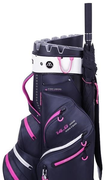 Big Max Dri Lite Silencio 2 Organizer cart bag, steel blue/zilver/fuchsia