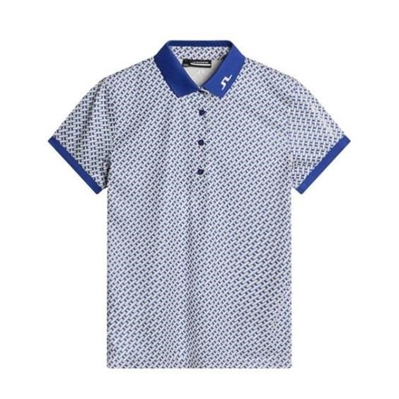 J.Lindeberg Tour Tech Print dames polo, tour geo moonbeam