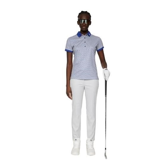J.Lindeberg Tour Tech Print dames polo, tour geo moonbeam