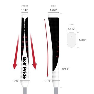 Golf Pride Reverse Taper Flat Medium putter grip, white cap