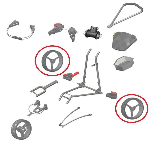 Big Max SPARE PART - Big Max Rear wheel (1PC) trolley accessory, groen/zwart