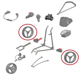 Big Max SPARE PART - Big Max Rear wheel (1PC) trolley accessory, groen/zwart